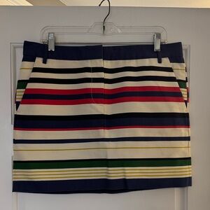 JCrew Striped Multicolor Women's Cotton Skirt, Size 8